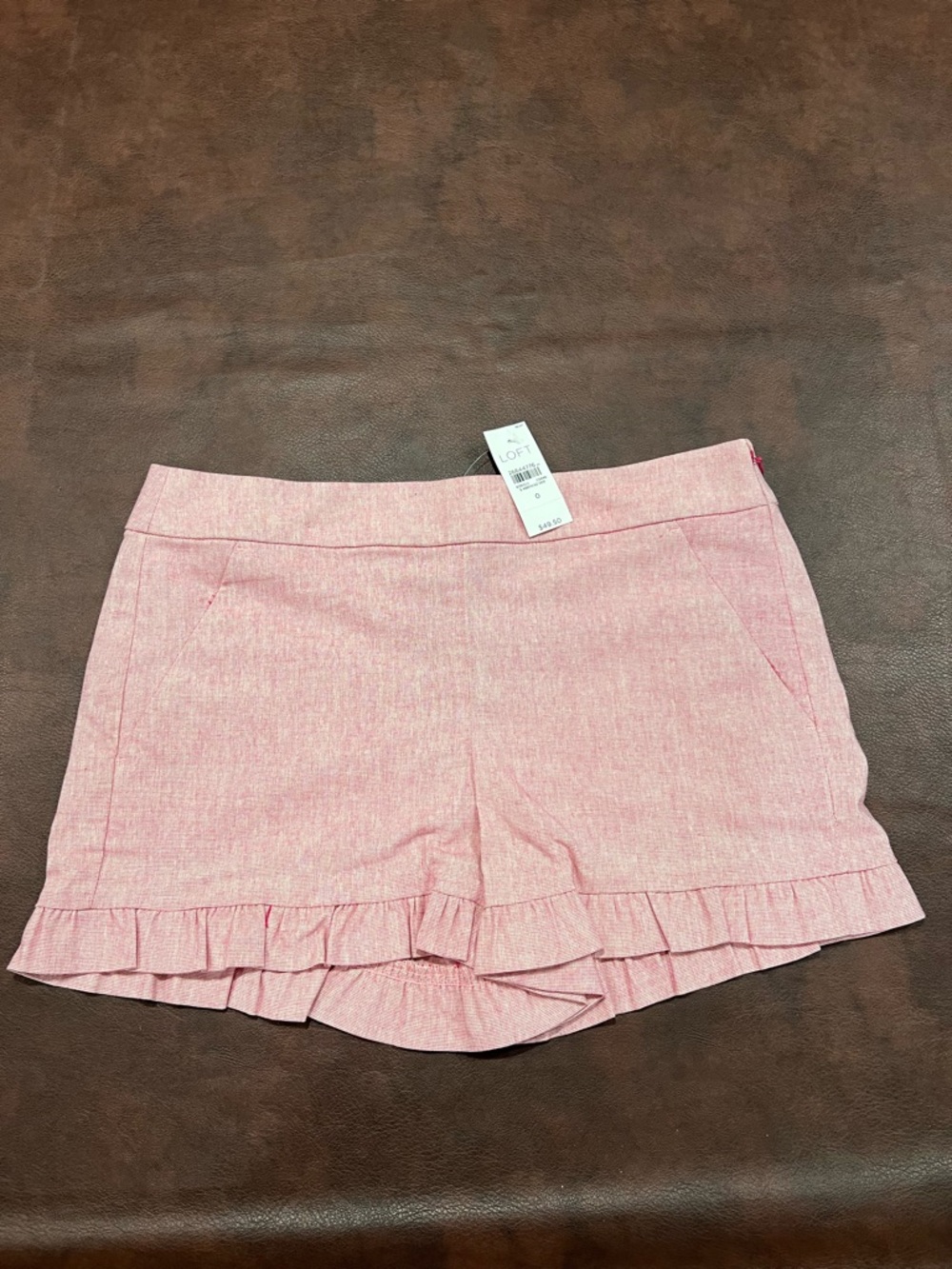 LOFT Pink Ruffle-Hem Skort